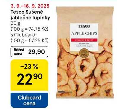 Tesco Sušené jablečné lupínky, 30 g 