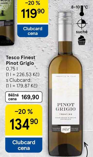 Tesco Finest Pinot Grigio, 0.75 l