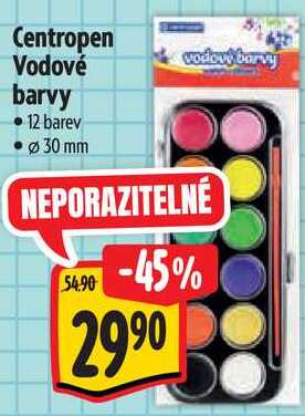 Centropen Vodové barvy, 12 barev