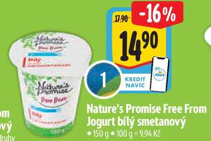Nature's Promise Free From Jogurt bílý smetanový, 150 g