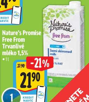Nature's Promise Free From Trvanlivé mléko 1,5%, 1 l
