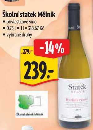 Školní statek Mělník, 0,75 l