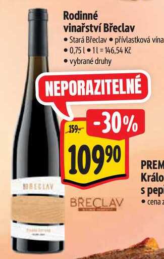 Rodinné vinařství Břeclav, 0,75 l