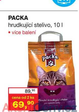 PACKA hrudkující stelivo, 10l