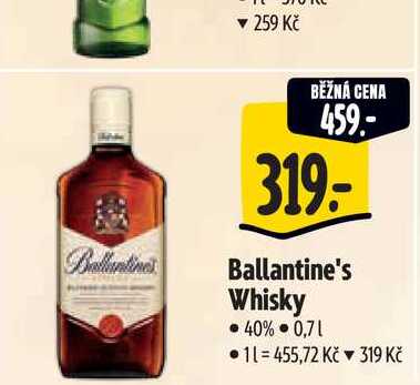   Ballantine's Whisky • 40% 0,71 ⚫11 455,72 Kč 319 Kč 