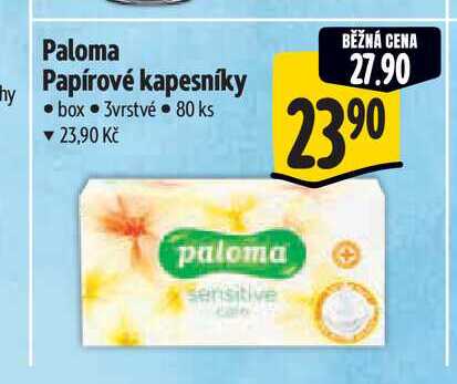  Paloma Papírové kapesníky box 3vrstvé 80 ks  