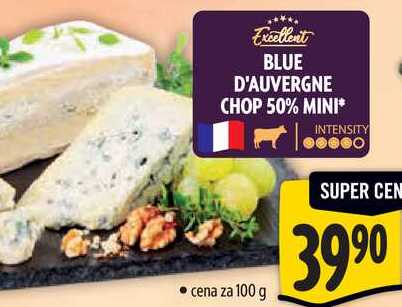 BLUE D'AUVERGNE CHOP 50% MINI, cena za 100 g