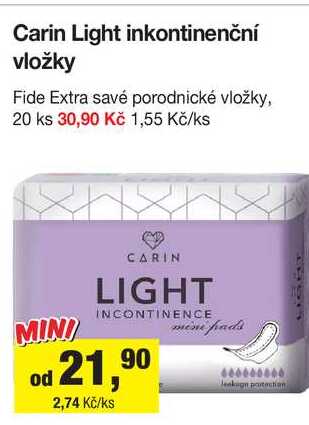 Carin Light inkontinenční vložky