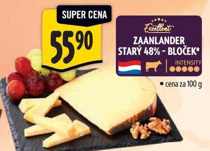 ZAANLANDER STARÝ 48% -BLOČEK, cena za 100 g 