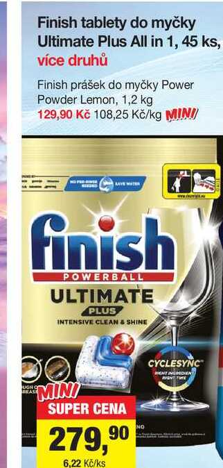 Finish tablety do myčky Ultimate Plus All in 1, 45 ks