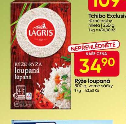 LAGRIS Rýže loupaná 800 g, varné sáčky 