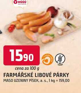 FARMÁŘSKÉ LIBOVÉ PÁRKY 100 g