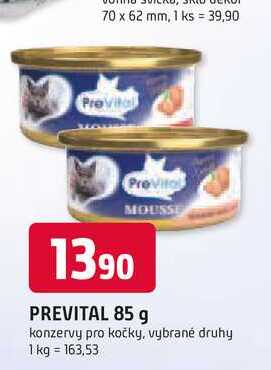 PREVITAL 85 g konzervy pro kočky, vybrané druhy