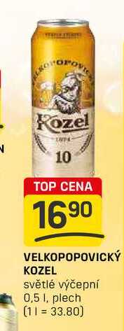 VELKOPOPOVICKÝ KOZEL světlé výčepní 0,5 1, plech
