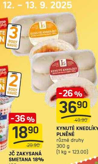 KYNUTÉ KNEDLÍKY PLNĚNÉ různé druhy 300 g