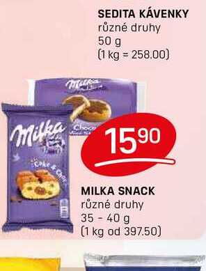 MILKA SNACK různé druhy 35-40 g 