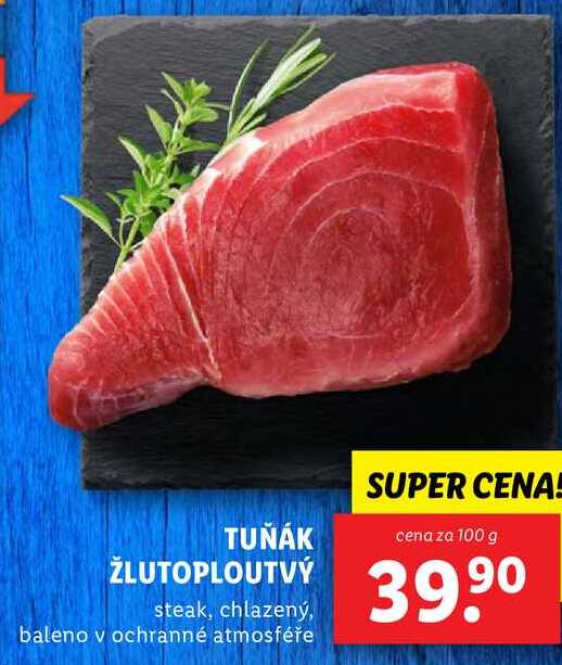 TUŇÁK ŽLUTOPLOUTVÝ, cena za 100 g 