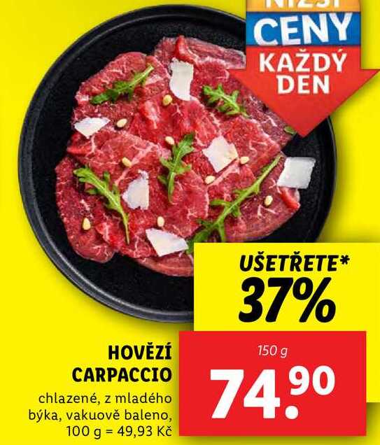 HOVĚZÍ CARPACCIO, 150 g
