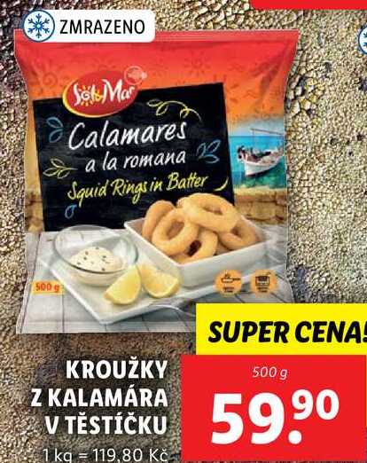 KROUŽKY Z KALAMÁRA V TĚSTÍČKU, 500 g