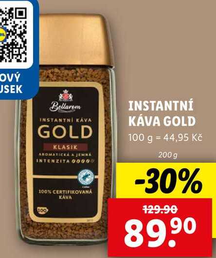 INSTANTNÍ KÁVA GOLD, 200 g