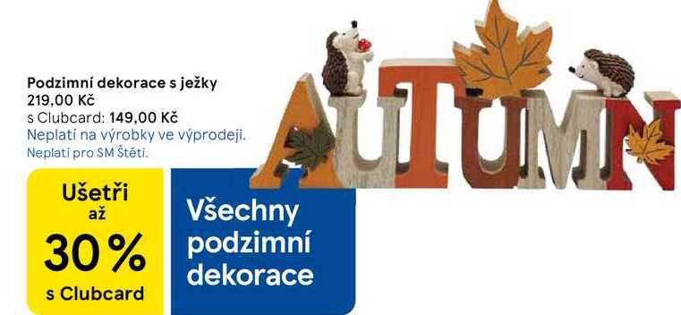 Podzimní dekorace s ježky  