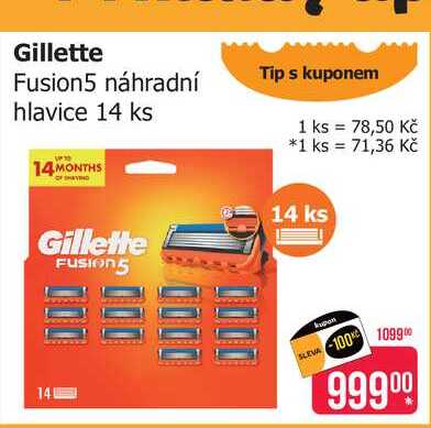 Gillette Fusion5 náhradní hlavice 14 ks 