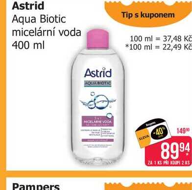 Astrid micelární voda 400 ml 