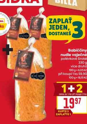 Babiččiny nudle vaječné polévkové široké 330 g 