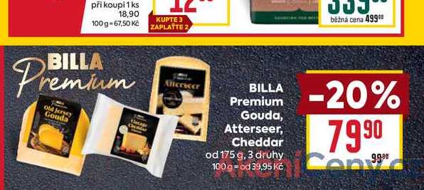 BILLA Premium Gouda, Atterseer, Cheddar od 175 g