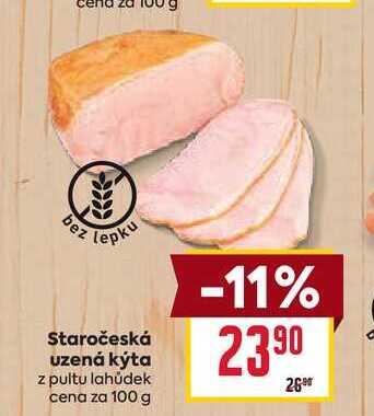 Staročeská uzená kýta z pultu lahůdek cena za 100 g