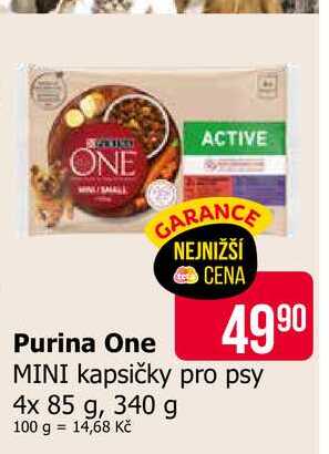 Purina One kapsičky pro psy 4x 85 g, 340 g 