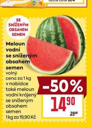 Meloun vodní se sníženým obsahem semen volný cena za 1 kg