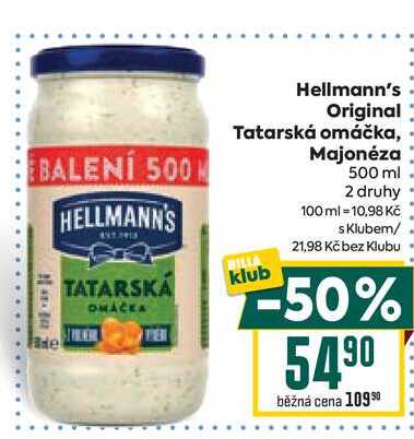 Hellmann's Original Tatarská omáčka, Majonéza 500 ml 