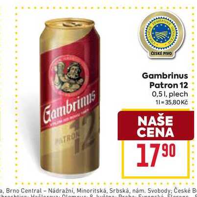 Gambrinus Patron 12 0,51, plech