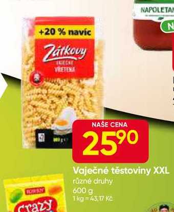 Zátkovy vaječné těstoviny 600g, vybrané druhy