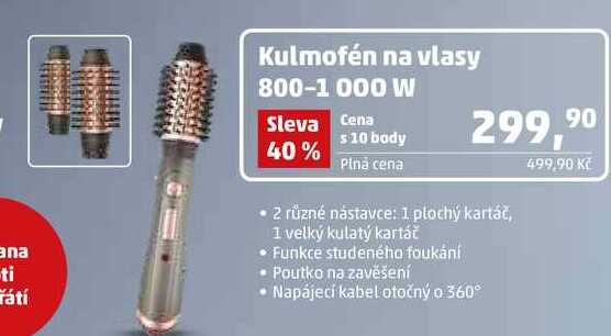 Kulmofén na vlasy 800-1 000 W  