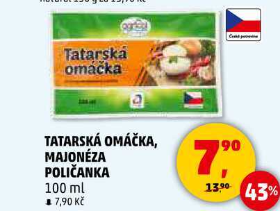 TATARSKÁ OMÁČKA, MAJONÉZA POLIČANKA, 100 ml 