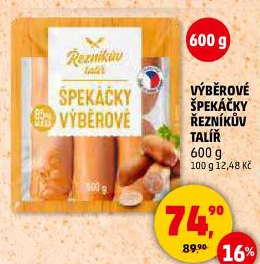 VÝBĚROVÉ ŠPEKÁČKY ŘEZNÍKŮV TALÍŘ, 600 g 