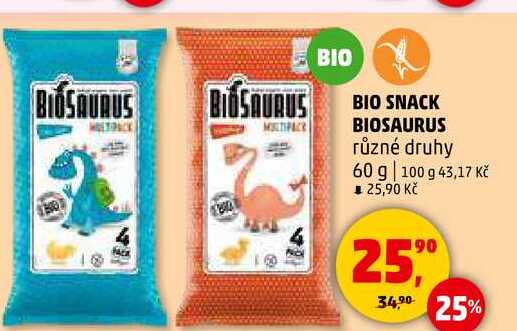 BIO SNACK BIOSAURUS různé druhy, 60 g 