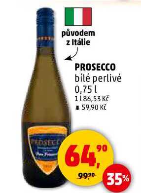 PROSECCO bílé perlivé, 0,75 l