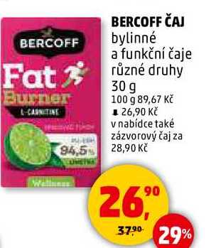 BERCOFF BERCOFF ČAJ bylinné a funkční čaje, 30 g