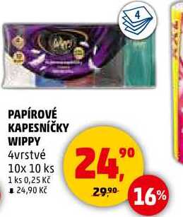 PAPÍROVÉ KAPESNÍČKY WIPPY 4vrstvé, 10x 10 ks 