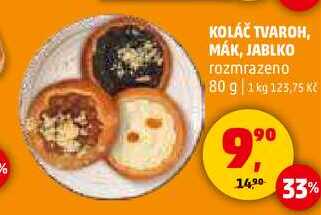 KOLÁČ TVAROH, MÁK, JABLKO, 80 g