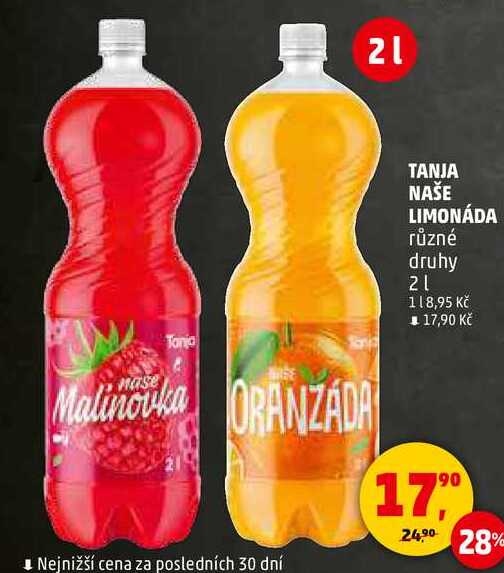 TANJA NAŠE LIMONÁDA různé druhy, 2 l 