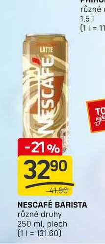 NESCAFÉ BARISTA různé druhy 250 ml, plech  