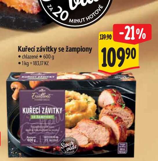   Kuřecí závitky se žampiony  600 g