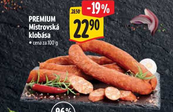 PREMIUM Mistrovská klobása  100 g