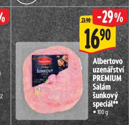   Albertovo uzenářství PREMIUM Salám šunkový speciál 100 g 