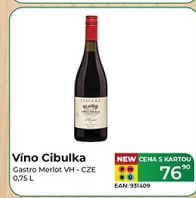 Víno Cibulka Gastro Merlot VH-CZE 0,75 L 