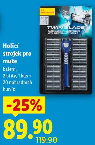 Holicí strojek pro muže, 1 kus + 20 náhradních hlavic 